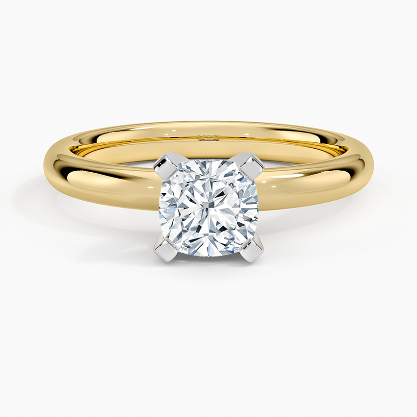 Comfort Fit 2.5mm Ring Yellow Gold 18k Cushion Engagement Ring