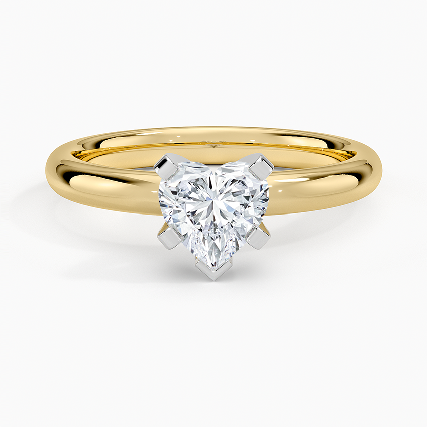Comfort Fit 2.5mm Ring Yellow Gold 18k Heart Engagement Ring