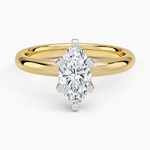 Comfort Fit 2.5mm Ring Yellow Gold 18k Marquise Engagement Ring