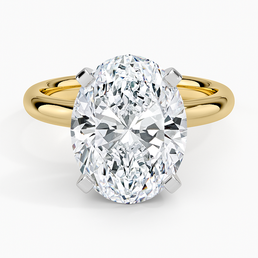 Comfort Fit 2.5mm Ring Yellow Gold 18k Oval Engagement Ring