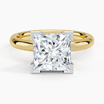 Comfort Fit 2.5mm Ring Yellow Gold 18k Princess Engagement Ring
