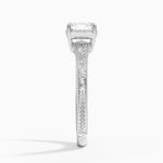 Tapered Elsie Engraved Solitaire Ring Platinum Asscher Engagement Ring
