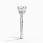 Tapered Elsie Engraved Solitaire Ring Platinum Heart Engagement Ring