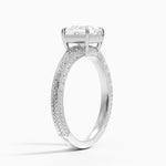 Tapered Elsie Engraved Solitaire Ring Platinum Princess Engagement Ring