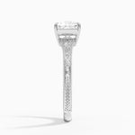 Tapered Elsie Engraved Solitaire Ring Platinum Princess Engagement Ring