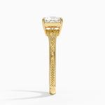 Tapered Elsie Engraved Solitaire Ring Yellow Gold 18k Princess Engagement Ring