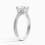 Tapered Elsie Engraved Solitaire Ring Platinum Radiant Engagement Ring