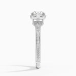 Tapered Elsie Engraved Solitaire Ring Platinum Round Engagement Ring