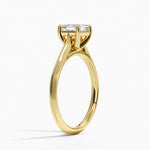 Piper Knife Edge Solitaire Ring Yellow Gold 18k Asscher Engagement Ring