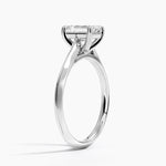 Piper Knife Edge Solitaire Ring Platinum Emerald Engagement Ring