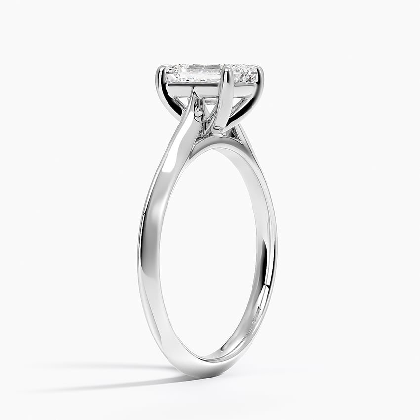 Piper Knife Edge Solitaire Ring Platinum Emerald Engagement Ring