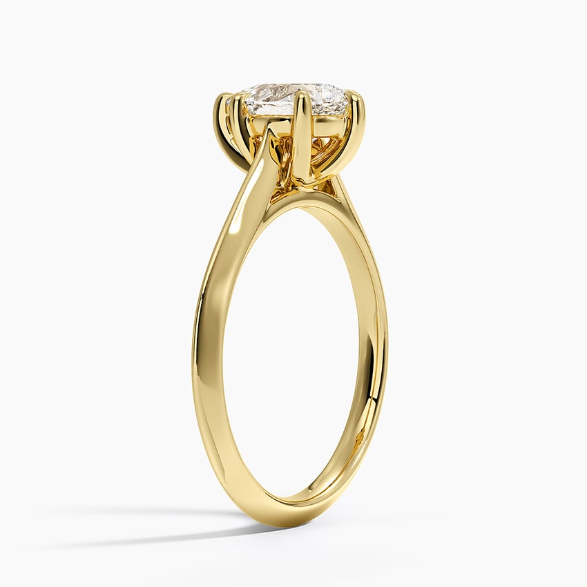 Piper Knife Edge Solitaire Ring Yellow Gold 18k Pear Engagement Ring