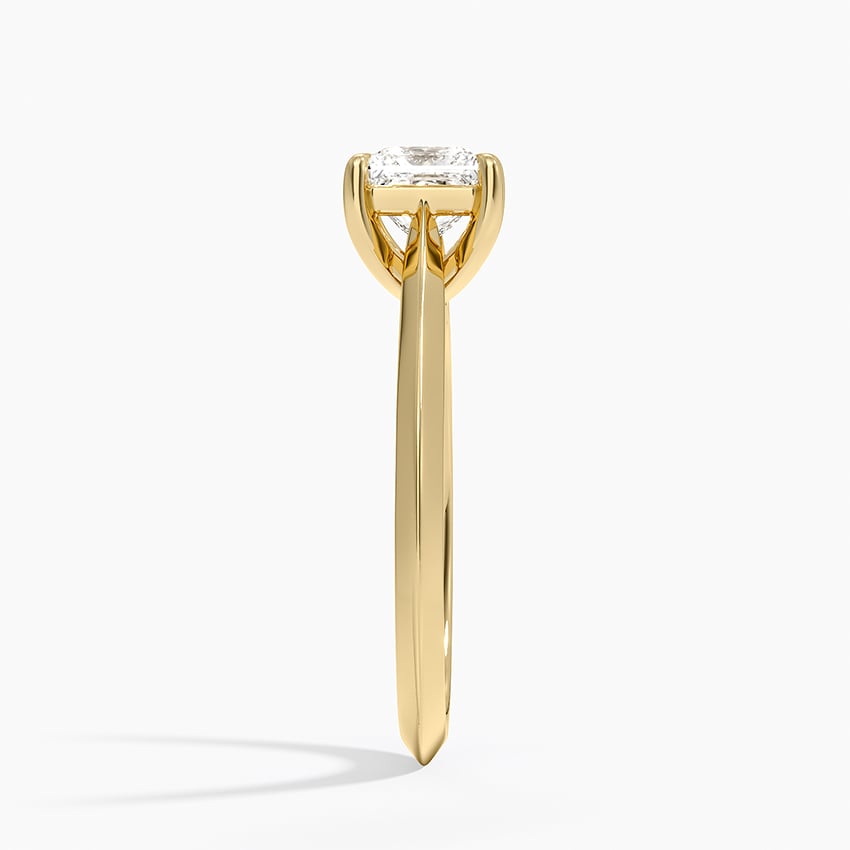 Piper Knife Edge Solitaire Ring Yellow Gold 18k Princess Engagement Ring