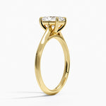 Piper Knife Edge Solitaire Ring Yellow Gold 18k Radiant Engagement Ring