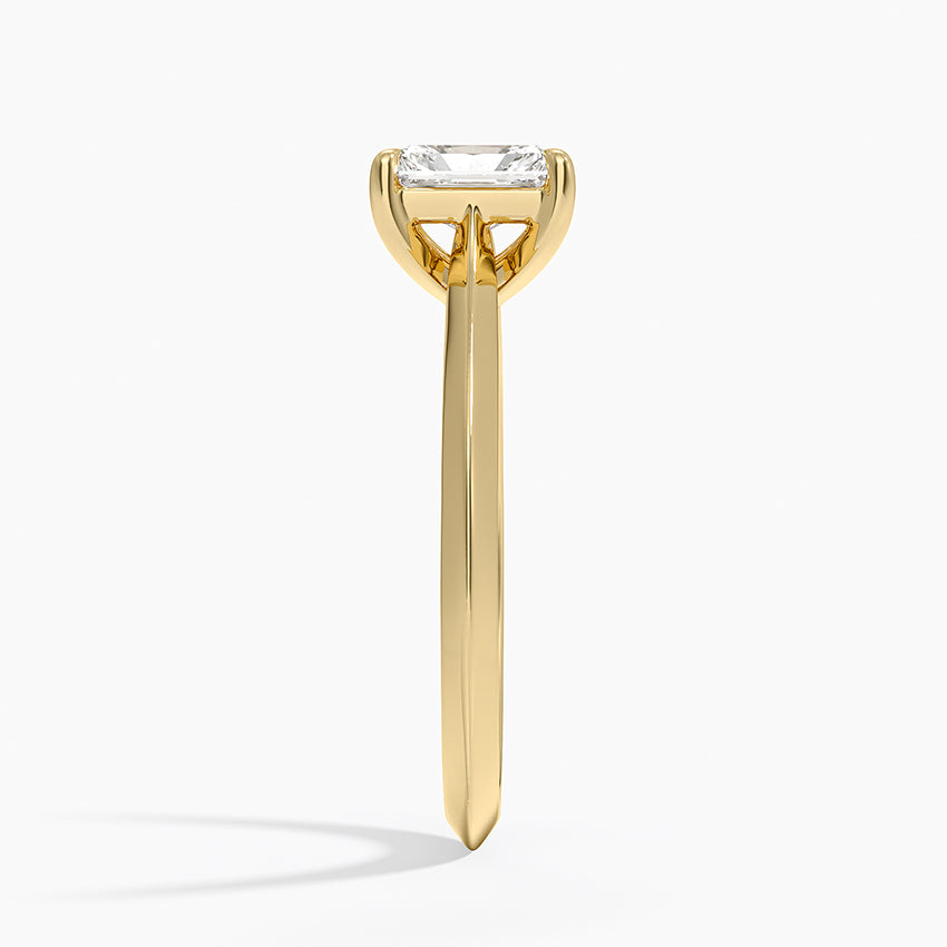 Piper Knife Edge Solitaire Ring Yellow Gold 18k Radiant Engagement Ring
