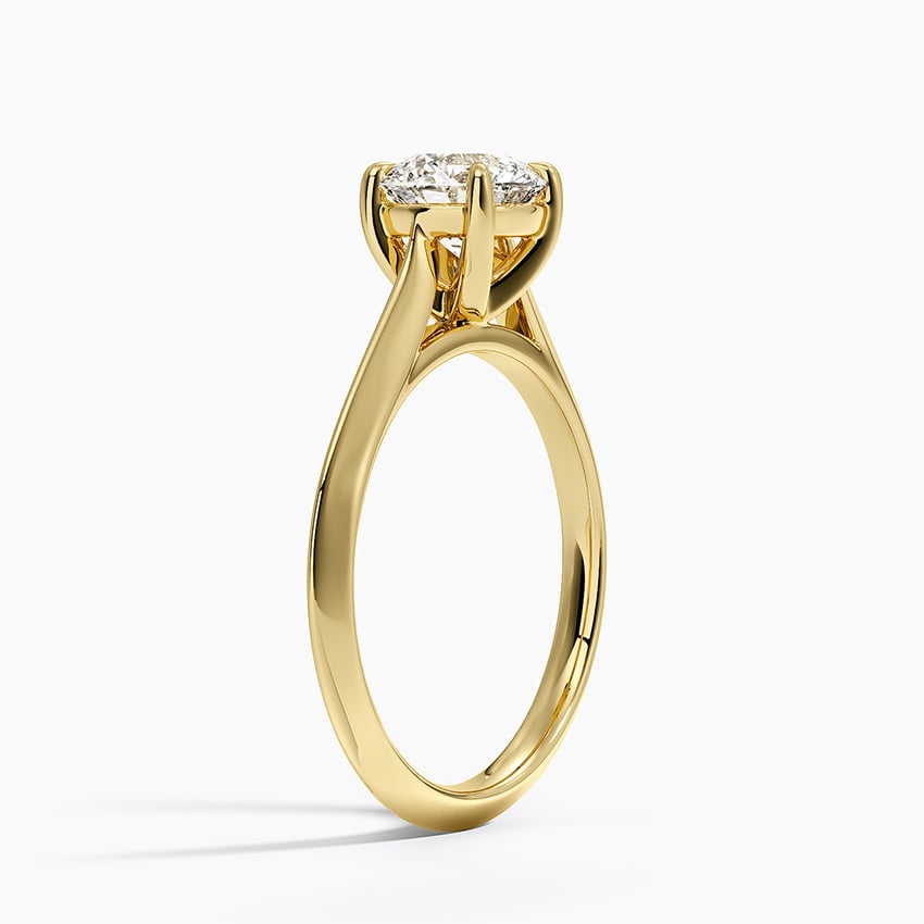 Piper Knife Edge Solitaire Ring Yellow Gold 18k Round Engagement Ring