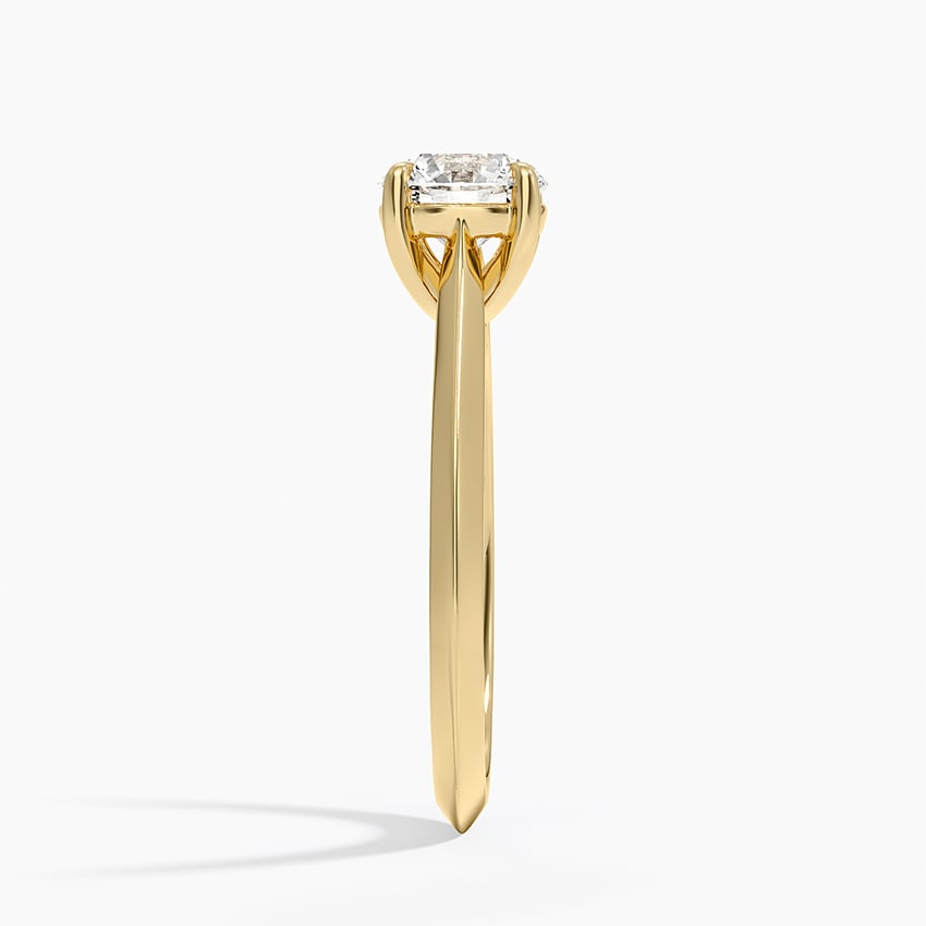 Piper Knife Edge Solitaire Ring Yellow Gold 18k Round Engagement Ring