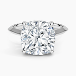 Piper Knife Edge Solitaire Ring Platinum Cushion Engagement Ring
