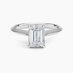 Piper Knife Edge Solitaire Ring Platinum Emerald Engagement Ring