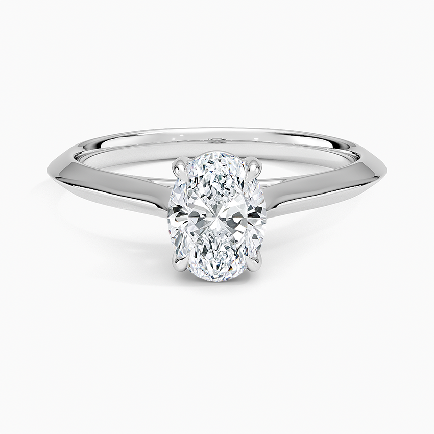 Piper Knife Edge Solitaire Ring Platinum Oval Engagement Ring