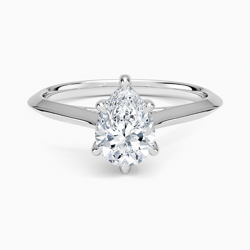 Piper Knife Edge Solitaire Ring Platinum Pear Engagement Ring