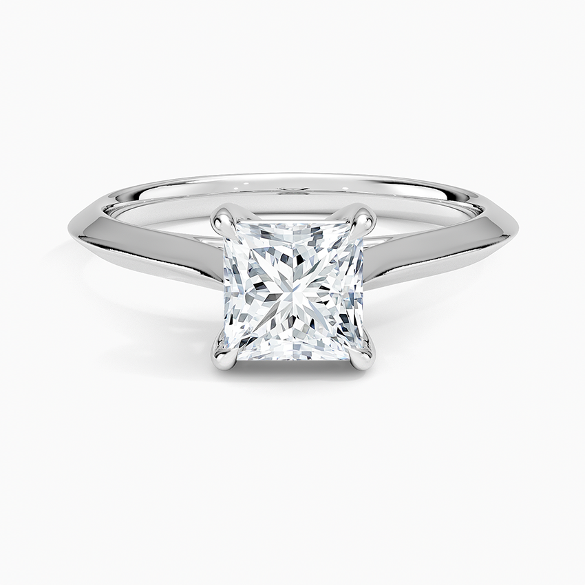 Piper Knife Edge Solitaire Ring Platinum Princess Engagement Ring