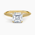 Piper Knife Edge Solitaire Ring Yellow Gold 18k Asscher Engagement Ring