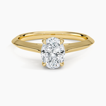 Piper Knife Edge Solitaire Ring Yellow Gold 18k Oval Engagement Ring