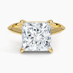 Piper Knife Edge Solitaire Ring Yellow Gold 18k Princess Engagement Ring