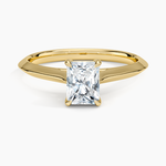 Piper Knife Edge Solitaire Ring Yellow Gold 18k Radiant Engagement Ring