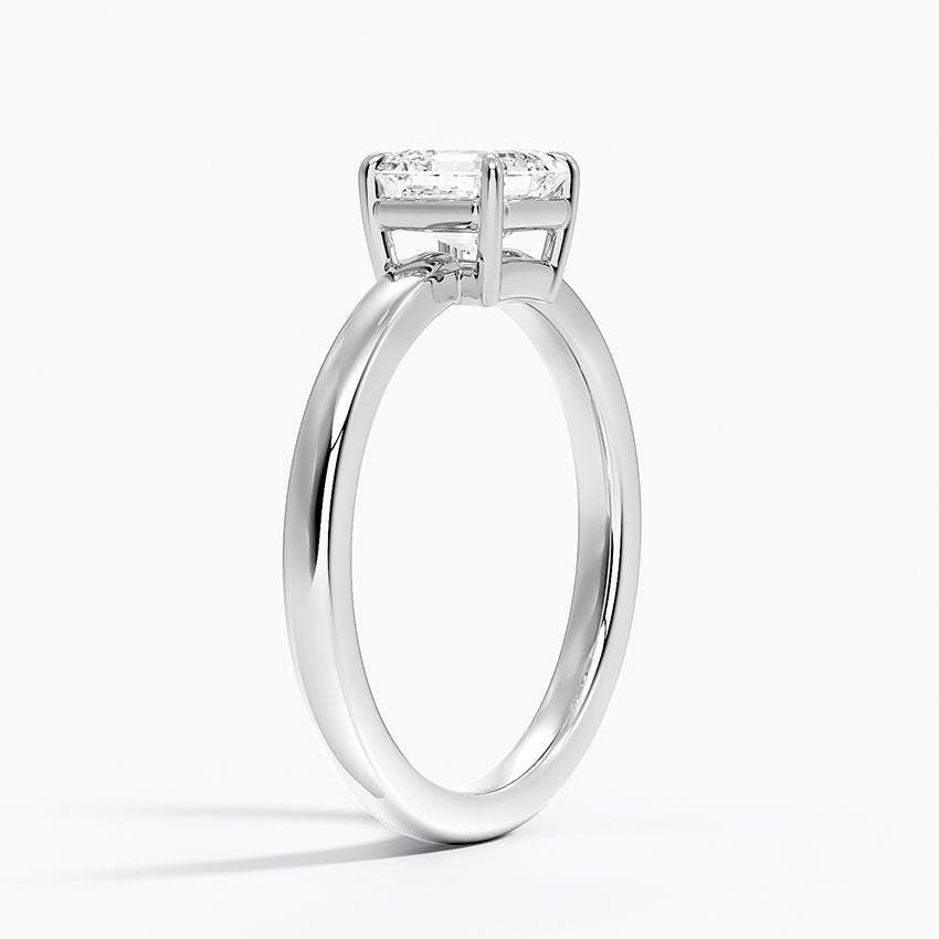 Dara Low-Profile Solitaire Ring Platinum Asscher Engagement Ring