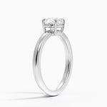 Dara Low-Profile Solitaire Ring Platinum Cushion Engagement Ring