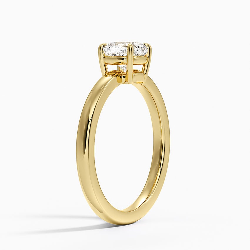 Dara Low-Profile Solitaire Ring Yellow Gold 18k Cushion Engagement Ring
