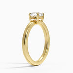 Dara Low-Profile Solitaire Ring Yellow Gold 18k Cushion Engagement Ring