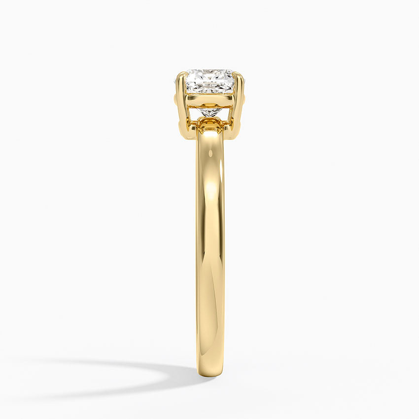 Dara Low-Profile Solitaire Ring Yellow Gold 18k Cushion Engagement Ring