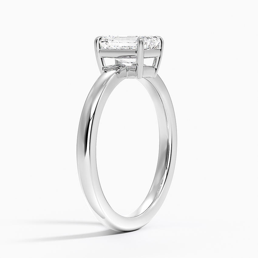 Dara Low-Profile Solitaire Ring Platinum Emerald Engagement Ring
