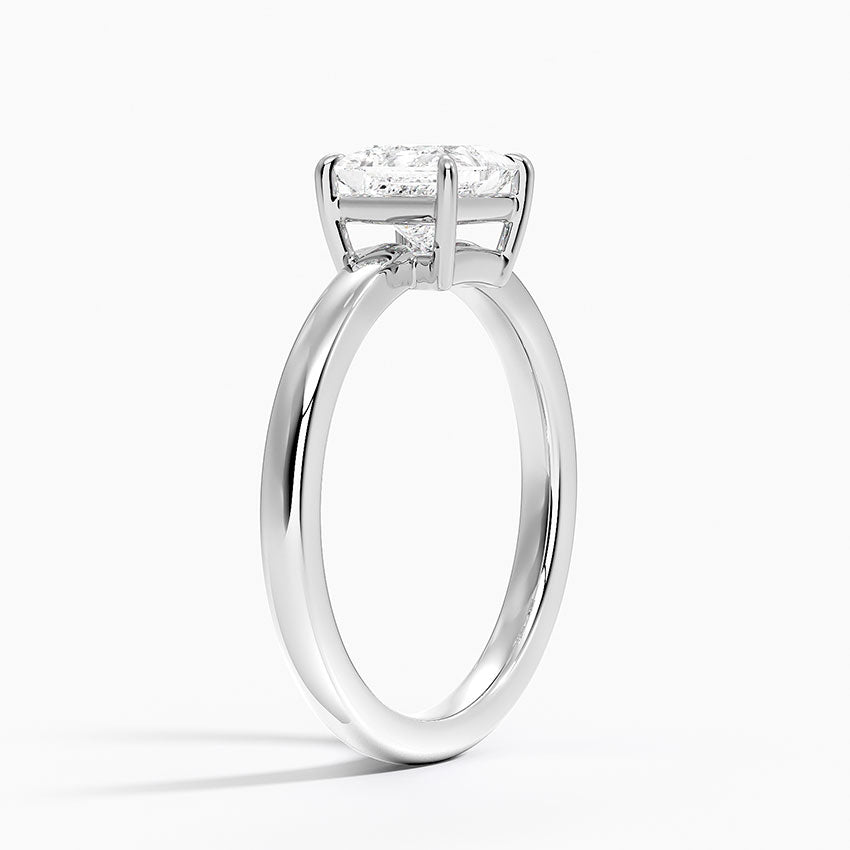 Dara Low-Profile Solitaire Ring Platinum Princess Engagement Ring