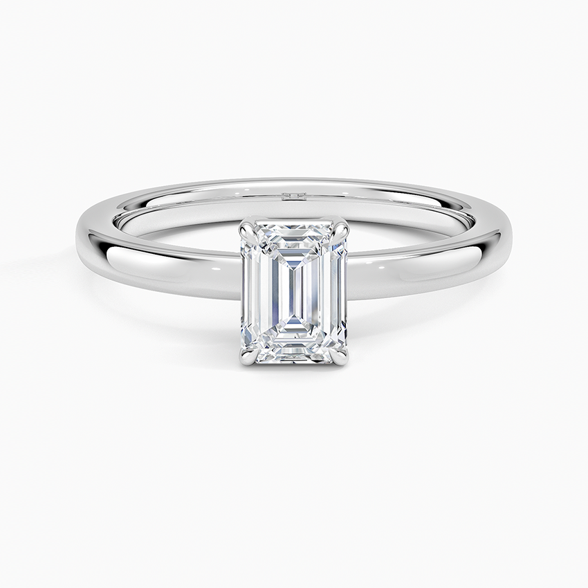 Dara Low-Profile Solitaire Ring Platinum Emerald Engagement Ring