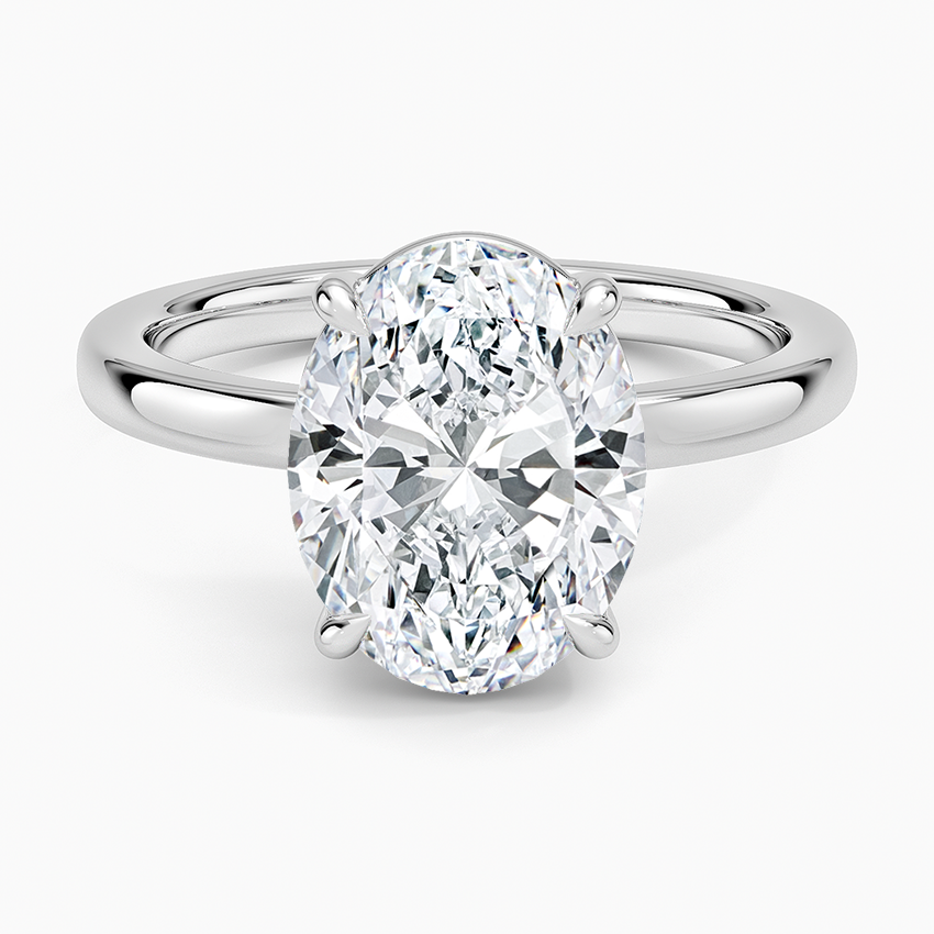 Dara Low-Profile Solitaire Ring Platinum Oval Engagement Ring