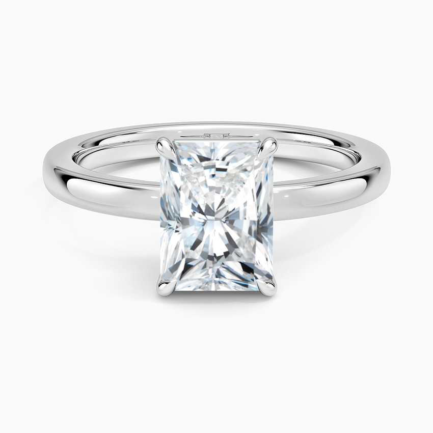 Dara Low-Profile Solitaire Ring Platinum Radiant Engagement Ring
