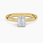 Dara Low-Profile Solitaire Ring Yellow Gold 18k Emerald Engagement Ring