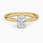 Dara Low-Profile Solitaire Ring Yellow Gold 18k Oval Engagement Ring