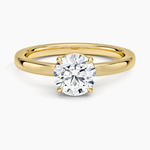 Dara Low-Profile Solitaire Ring Yellow Gold 18k Round Engagement Ring