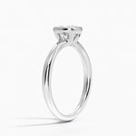Freesia Bezel Solitaire Ring Platinum Cushion Engagement Ring