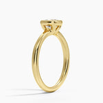 Freesia Bezel Solitaire Ring Yellow Gold 18k Cushion Engagement Ring