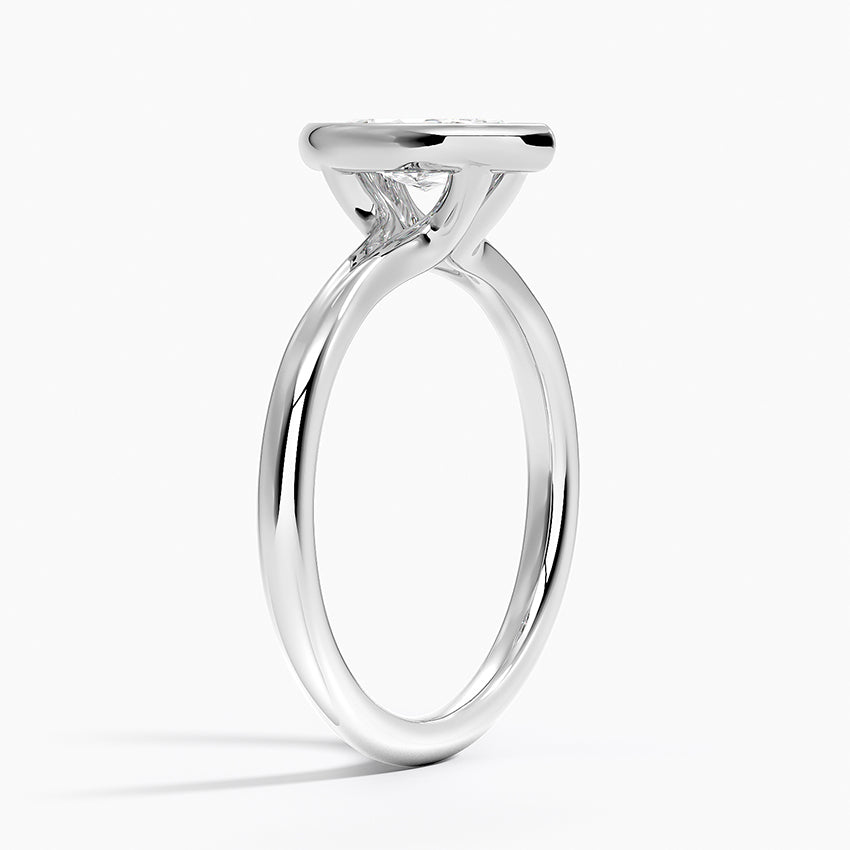 Freesia Bezel Solitaire Ring Platinum Marquise Engagement Ring