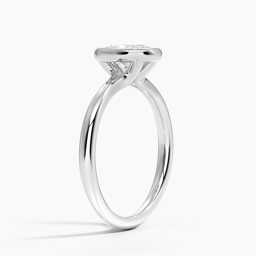 Freesia Bezel Solitaire Ring Platinum Oval Engagement Ring