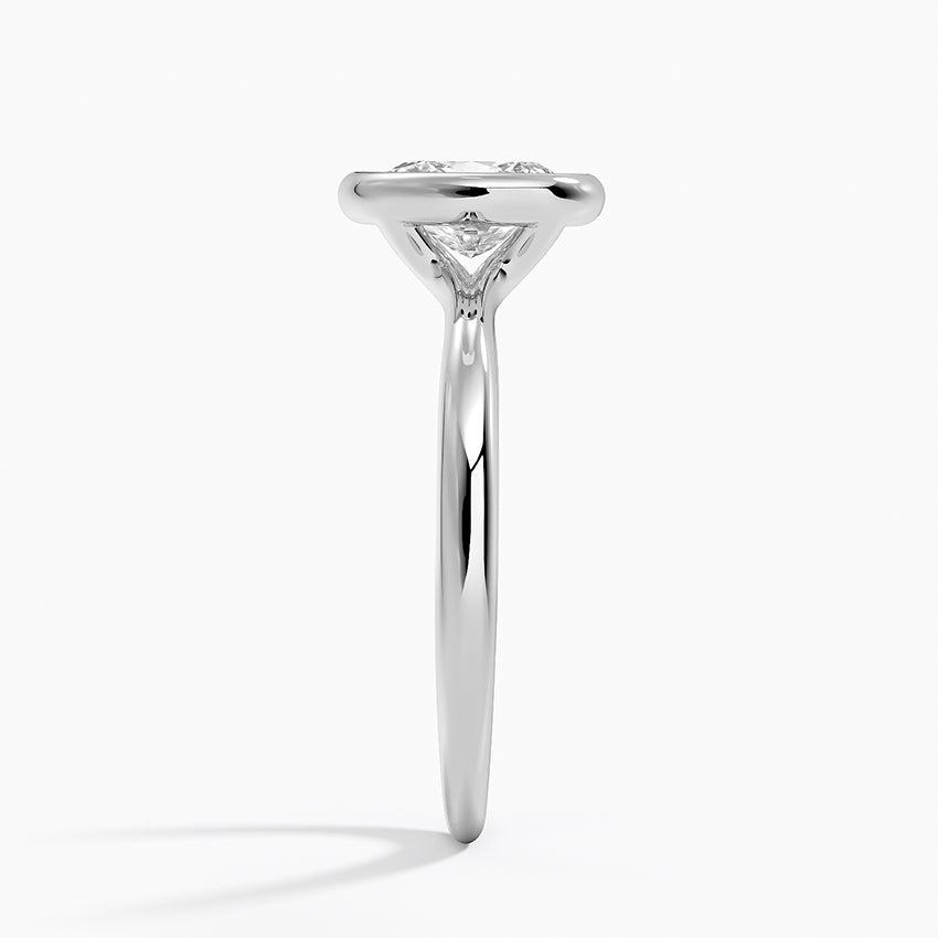 Freesia Bezel Solitaire Ring Platinum Oval Engagement Ring