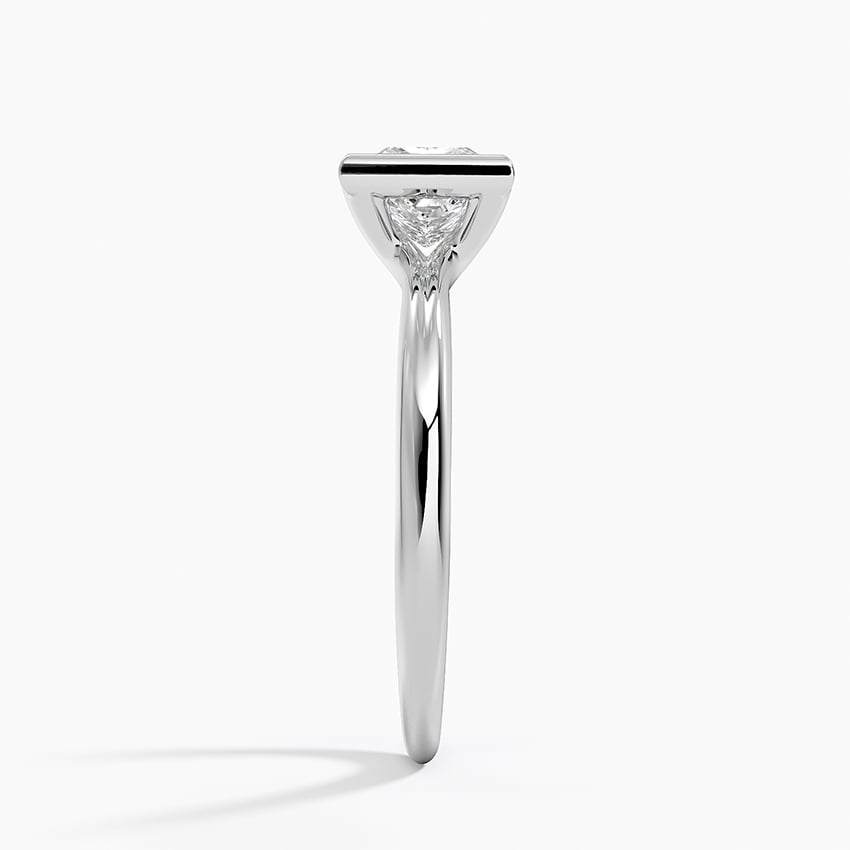 Freesia Bezel Solitaire Ring Platinum Princess Engagement Ring
