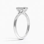 Freesia Bezel Solitaire Ring Platinum Radiant Engagement Ring